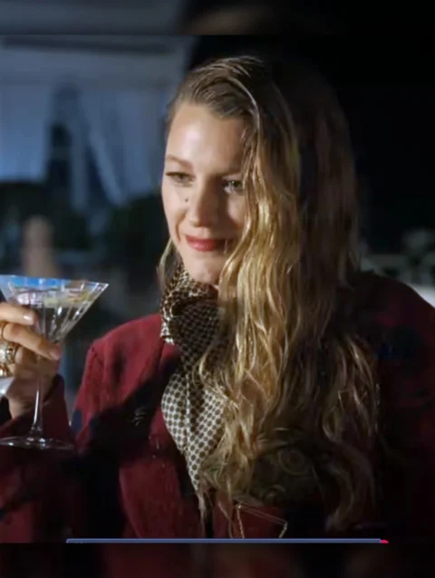 Another Simple Favour 2025 Blake lively Maroon Coat__2