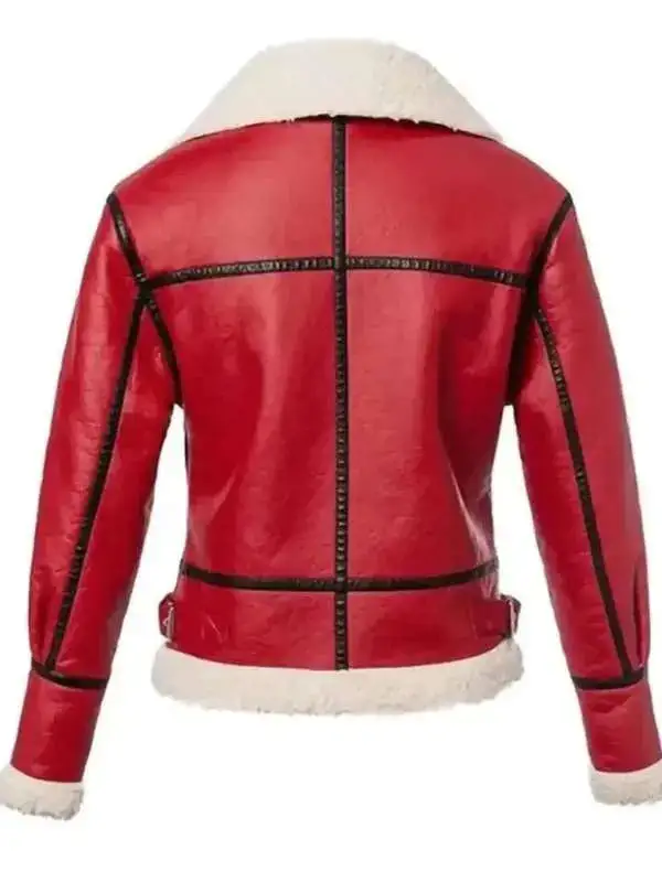 Christmas Red Shearling Jacket-1