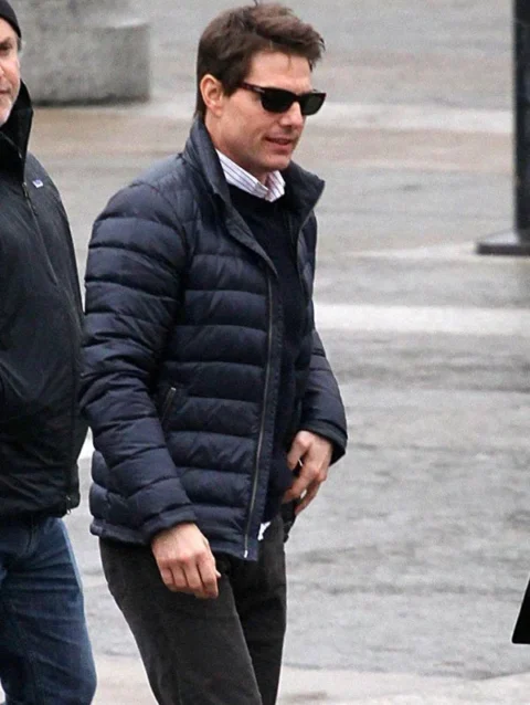 Tom Cruise Mission Impossible 7 Blue Quilted Jacket