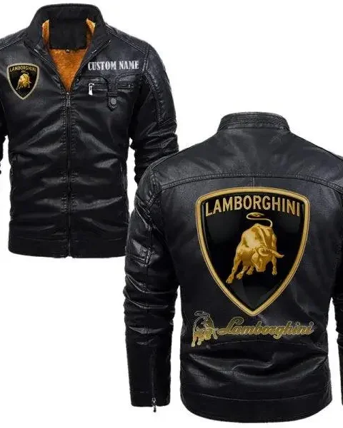 Lamborghini Black Leather Jacket