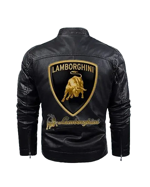 Lamborghini Black Leather Jacket-1