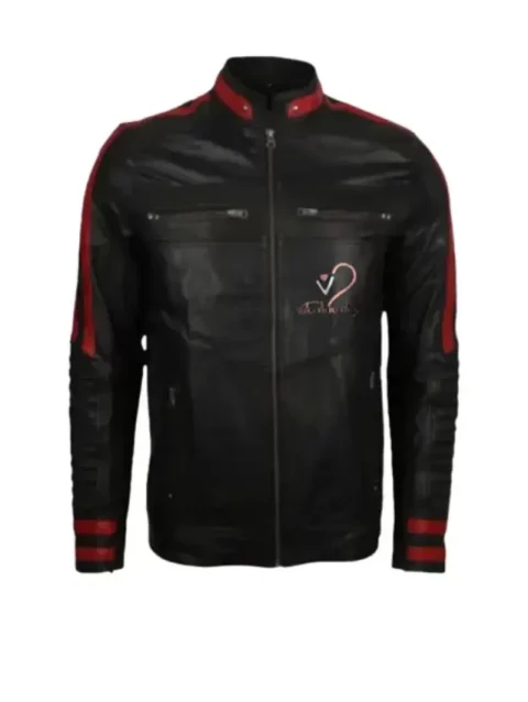 Valentine Day Couples Black Biker Leather Jacket