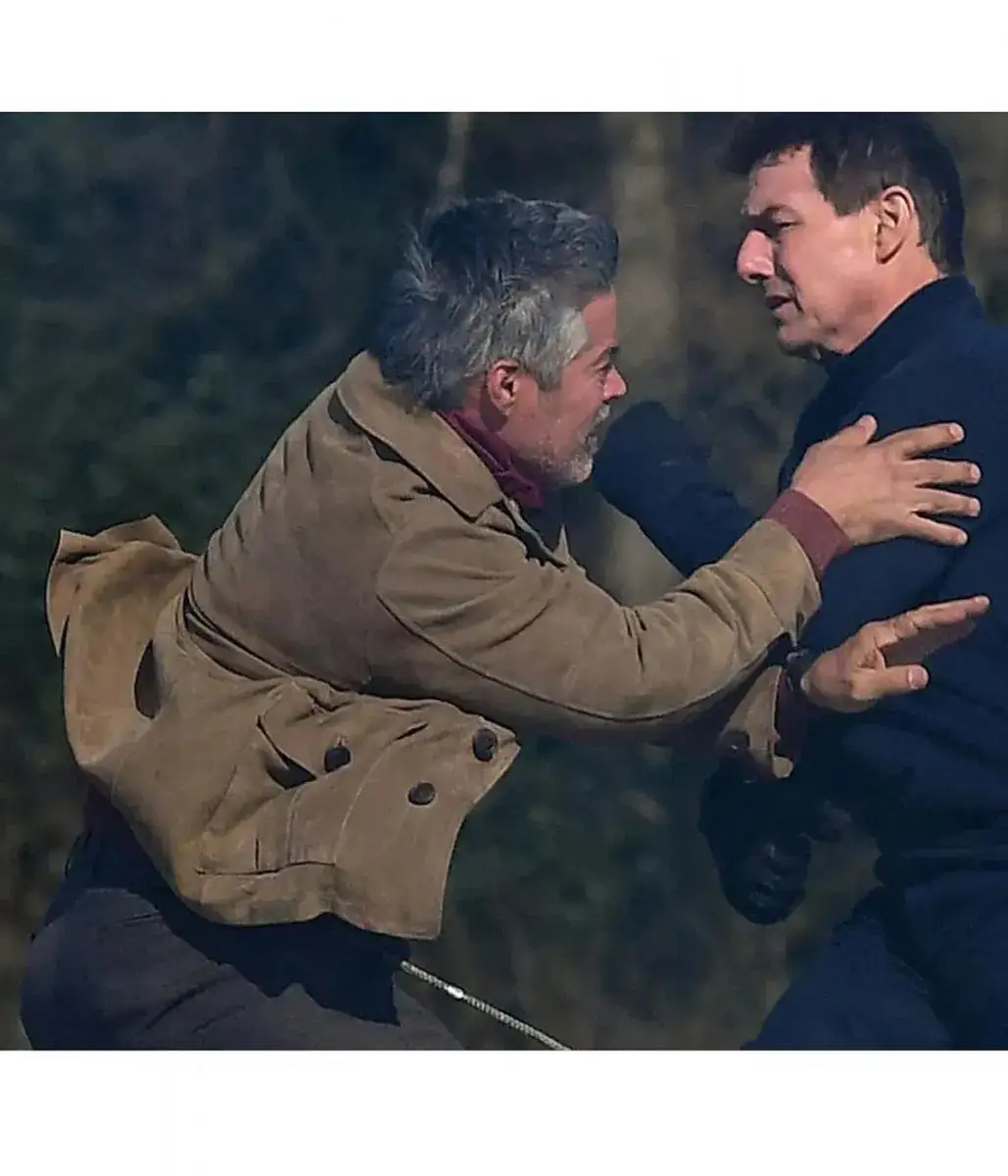 Esai Morales Mission Impossible 7 Brown Suede Jacket - Image 4