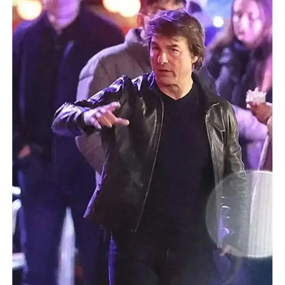Tom Cruise Mission Impossible 8 Black Leather Jacket-2