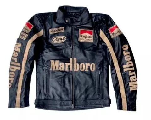 Marlboro Black Racing Leather Jacket