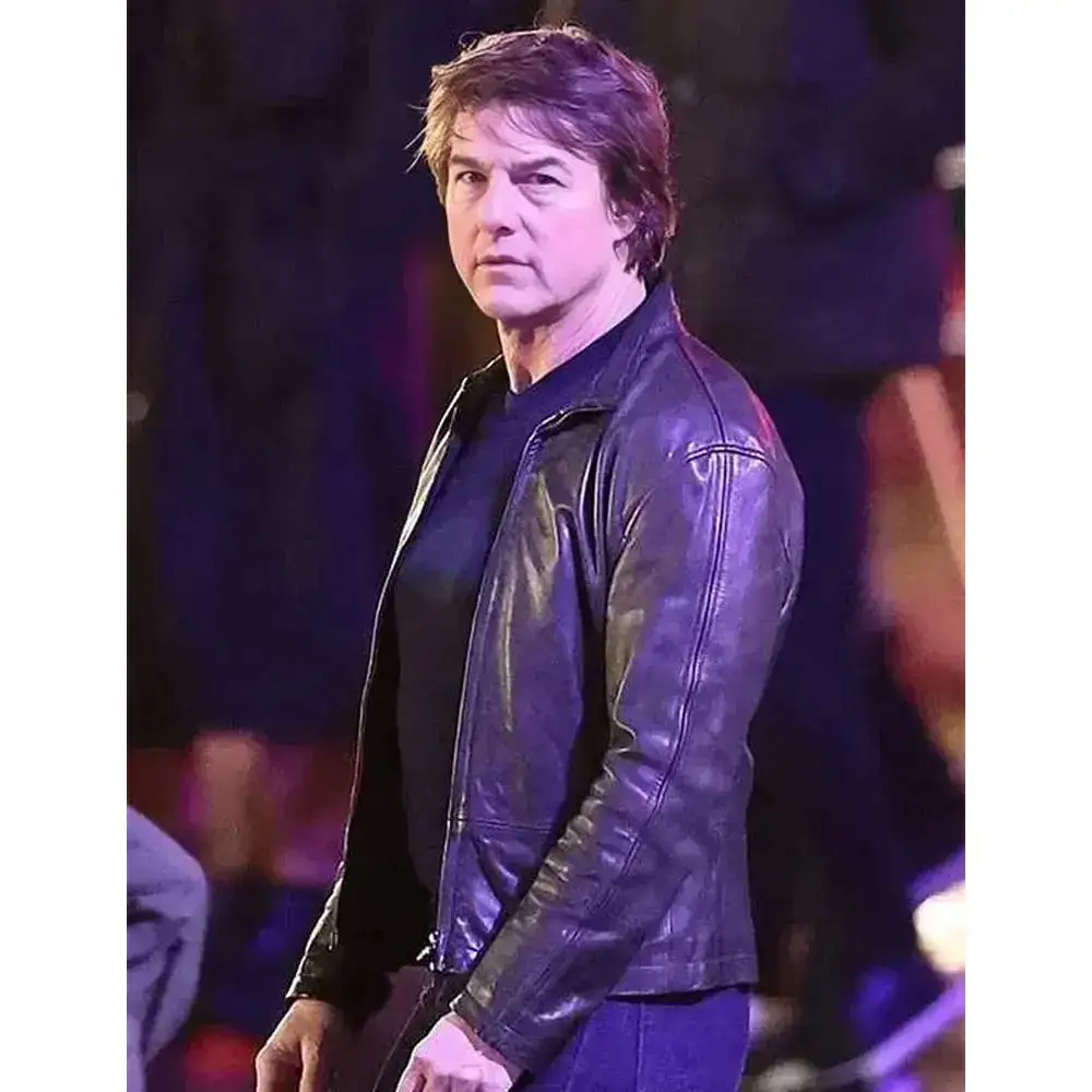 Tom Cruise Mission Impossible 8 Black Leather Jacket-1