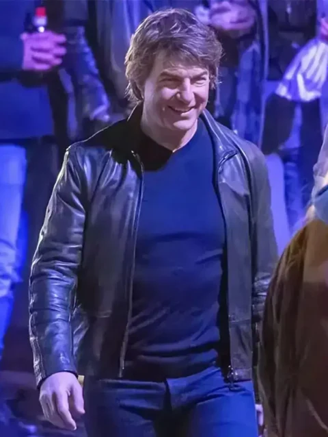 Tom Cruise Mission Impossible 8 Black Leather Jacket