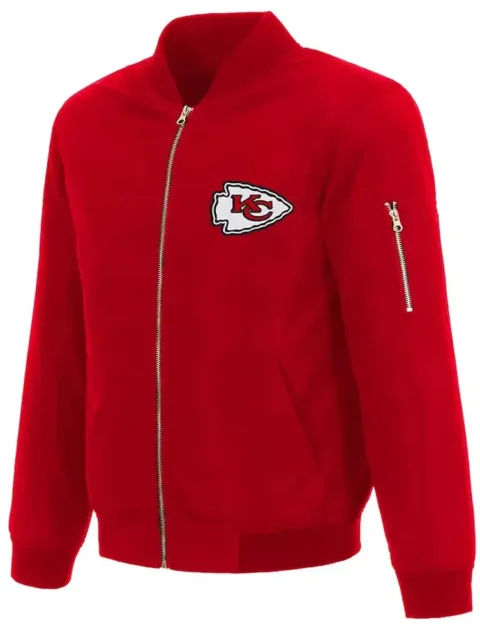 Kansas City Chiefs Red Nylon Bomber Jacket