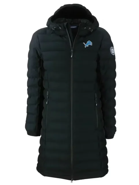 Cutter & Buck Black Detroit Lions Mission Ridge Puffer Jacket-1