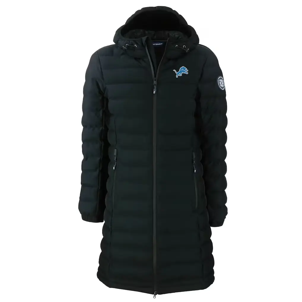 Cutter & Buck Black Detroit Lions Mission Ridge Puffer Jacket-1