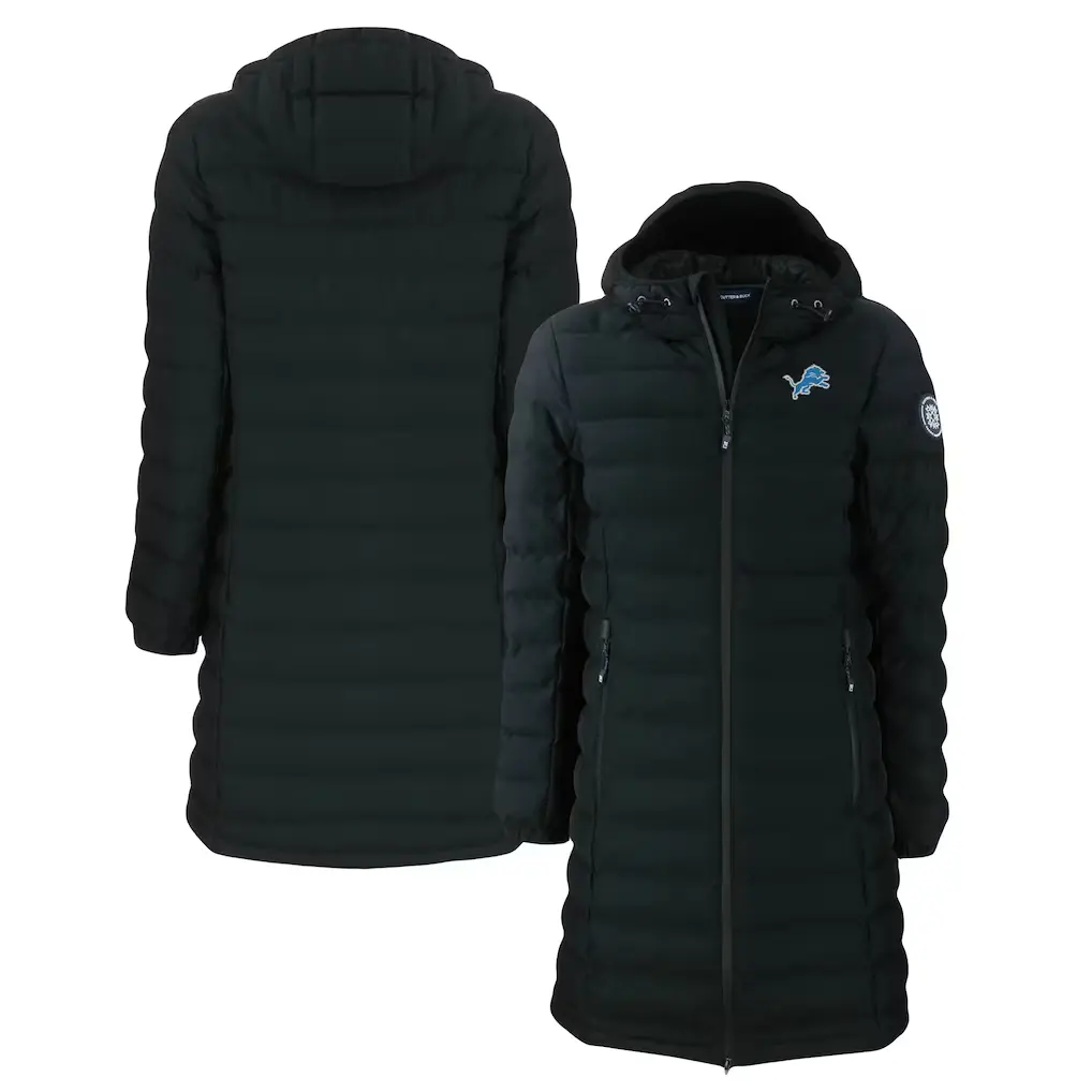 Cutter & Buck Black Detroit Lions Mission Ridge Puffer Jacket